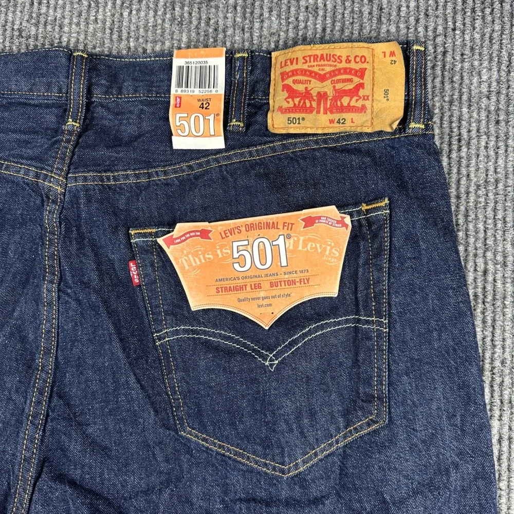 Levis 501 Mens Original Fit Denim Shorts Dark Wash Button Fly W42‎ 2008